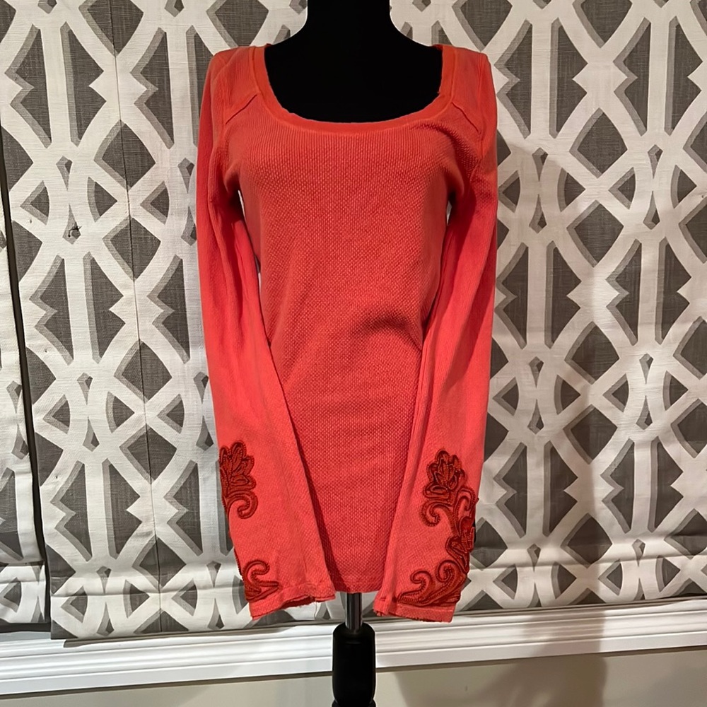 Free People size Large orange top